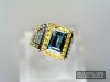 Platin Ring mit Edeltopas, Saphiren und Diamanten.